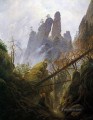 岩だらけの渓谷 ロマンチックな風景 カスパール・ダーヴィッド・フリードリヒ山